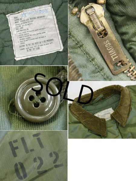 画像2: 【ビンテージ】【80's】【米軍実物】【U.S.NAVY】【アルファ製】【ECWデッキジャケット】【インパーマブル】【サイズL】  (2)