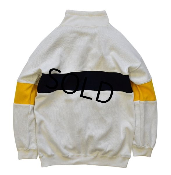 画像4: 【ビンテージ】【TRAZZIA】【自転車】【白×紺×黄】ハーフジップスウェット【サイズS/M】  (4)