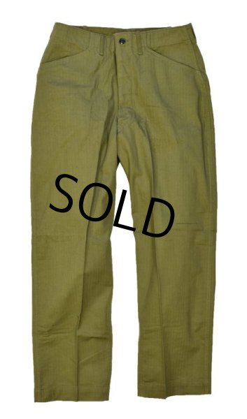 画像2: 【デッドストック】40's【米軍実物】【ビンテージ】【U.S.NAVY】【HBT】【N-3】【トラウザー】フィールドパンツ【35x31】  (2)
