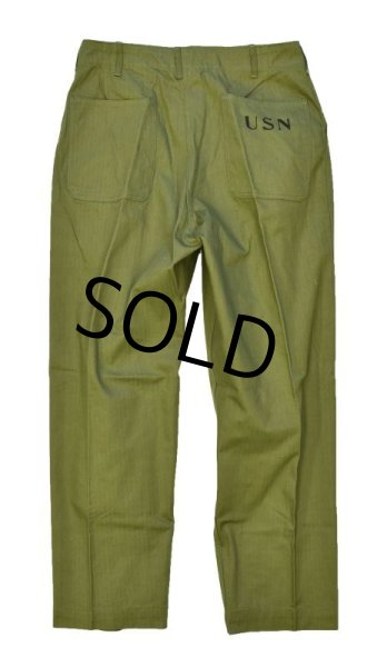 画像4: 【デッドストック】40's【米軍実物】【ビンテージ】【U.S.NAVY】【HBT】【N-3】【トラウザー】フィールドパンツ【35x31】  (4)