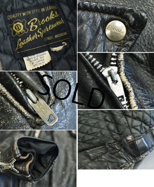 画像2: 60's【ビンテージ】【ブルックス】【Brooks】【ダブルライダースジャケット】【サイズ40程度】  (2)