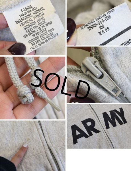 画像2: 【90's】【U.S.ARMY】【PFU】【ARMY】【グレー】【フルジップパーカー】【フィジカルフィットネスユニフォーム】米軍【サイズXL】  (2)