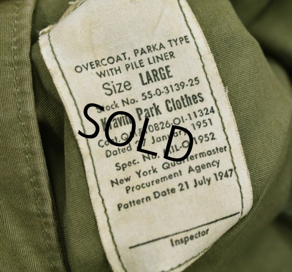 画像2: 【50's】【ビンテージ】【米軍実物】【M-47】【パイルライナー付き】【オーバーコート】【フルセット】モッズパーカー 【サイズL】  (2)