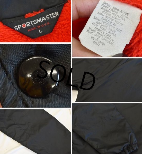 画像2: 【USA製】【スポーツマスター】【黒×赤】【ナイロン】裏ボア【コーチジャケット】【サイズL】  (2)