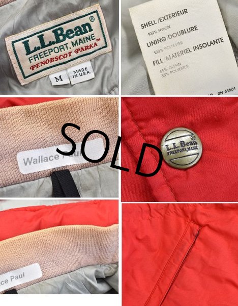 画像2: 90's【USA製】【ビンテージ】【LLビーン】【L.L.bean】赤【PENOBSCOT PARKA】ペノブスコットパーカー【マウンテンパーカー】ダウンジャケット【サイズM】  (2)