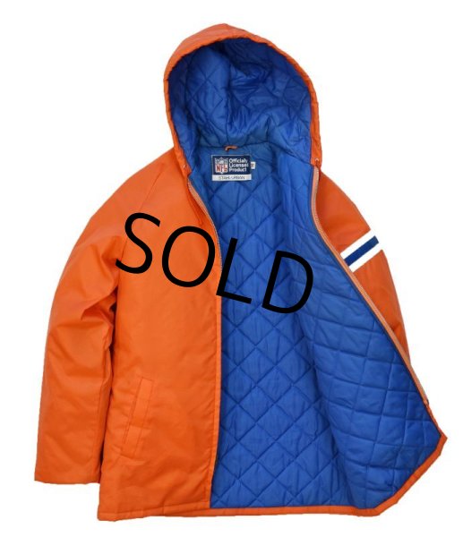 画像4: 80's【USA製】【ビンテージ】【NFL】【DENVER BRONCOS】【オレンジ×青】中綿入り【ナイロンジャケット】 【サイズXS】  (4)