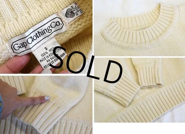 画像2: 【ビンテージ】【オールドギャップ】【GAP Clothing Co.】白【ウールセーター】【サイズS】【レディース古着】  (2)