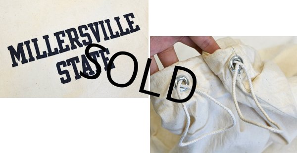 画像2: 【ビンテージ】【MILLERSVILLE STATE】【生成り】【ダッフルバッグ】  (2)