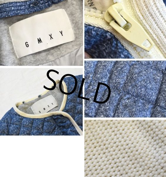 画像2: 【G M X Y】【ニット×ニット柄プリント】【フード取り外し可能】中綿入り【キルティングジャケット】【サイズS】【レディース古着】  (2)
