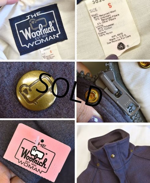 画像2: 【デッドストック】【USA製】【ビンテージ】【ウールリッチ ウーマン】woolrich【チャコール】【ウールコート】【サイズS】【レディース古着】  (2)