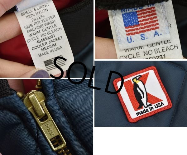 画像2: 90's【USA製】【デッドストック】【ビンテージ】【K penguin】【紺】【キルティングジャケット】【サイズM】   (2)