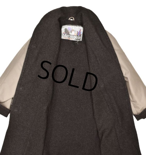 画像5: 【ビンテージ】【metropole kreymborg】【メトロポール クレイムボルグ 】 【グレーxチャコール】2トーン【ショールカラー】【レディースコート】【ウールコート】【サイズ38】  (5)