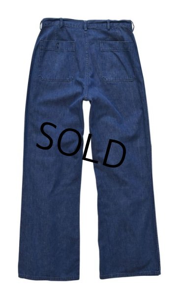 画像4: 60's【ビンテージ】米軍実物【USN】【U.S.NAVY】【デニムセーラーパンツ】ベルボトム【W32程度】 (4)