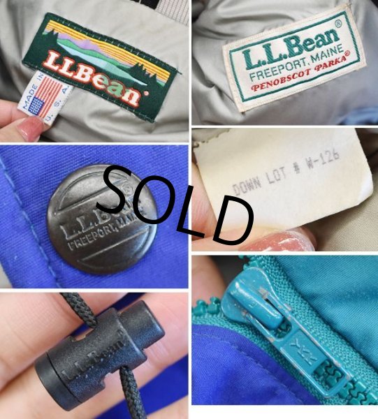 画像2: USA製【ビンテージ】【LLビーン】【L.L.bean】【青】【ダウン入りマウンテンパーカー】【PENOBSCOT PARKA】【ペノブスコットパーカー】ダウンジャケット【サイズM程度】  (2)