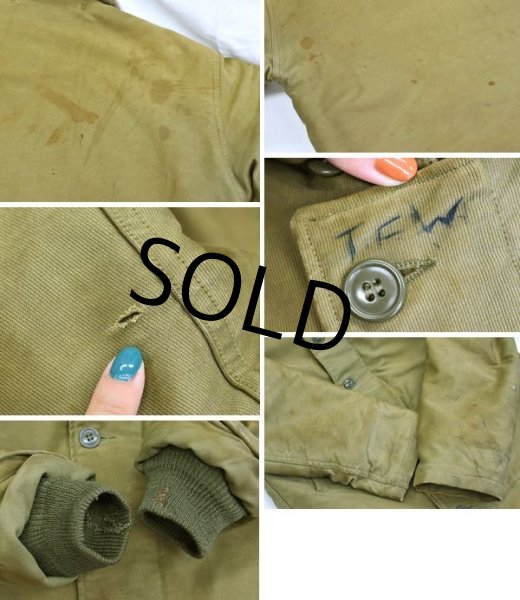 画像4: 稀少サイズ!! 40's【ビンテージ】【米軍実物】【U.S.NAVY】【N-1】【デッキジャケット】【サイズ36】  (4)