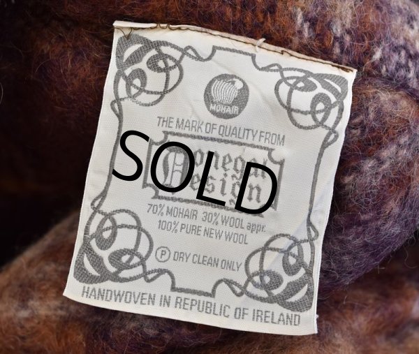 画像2: 【アイルランド製】ドネゴールデザイン 【ハンドニット】【チェック柄】【モヘアガウン】モヘアカーディガン【レディース古着】  (2)