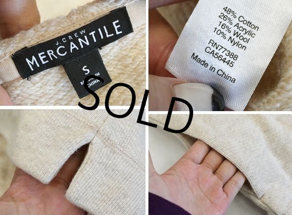 画像2: 【J-crew】【Jクルー】【MERCANTILE】【白・ベージュ】【ボリュームネック】【スウェット】【サイズS】【レディース古着】  (2)
