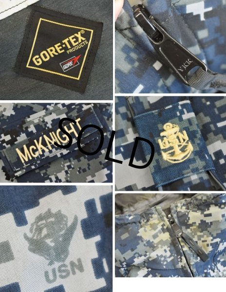 画像3: 【U.S.NAVY】【ＵＳＮ】【デジタルカモ】【ゴアテックス】 【ネイビー】【ワーキングパーカー】ゴアテックスパーカー【Ｌ-Ｒ】  (3)