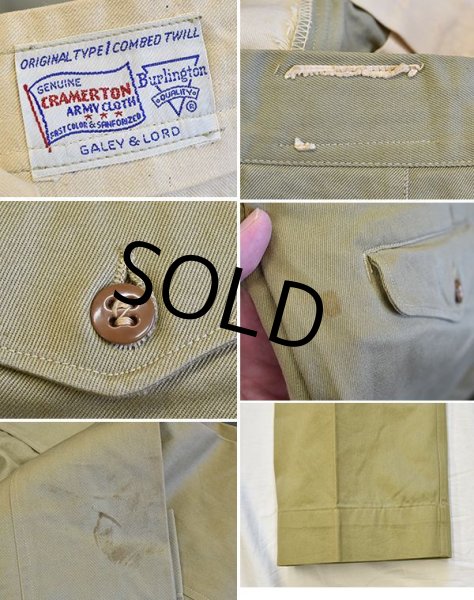 画像3: 【50's】【デッドストック?】【ビンテージ】【Burlington】アーミークロス【チノパンツ】【チノパン】【W33程度】  (3)