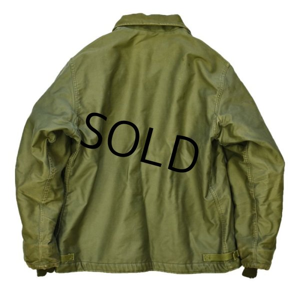 画像5: 60's【米軍実物】【ビンテージ】US.NAVY【初期型】1st【A-2】【ジャングルクロス】【デッキジャケット】【サイズＸＬ】  (5)