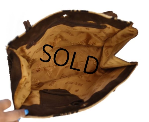 画像4: 程度良好【イタリー製】【チェッコーニ・ピエロ】【CECCONI PIERO】ハラコ×レザー【ハンドバッグ】【ショルダーバッグ】  (4)