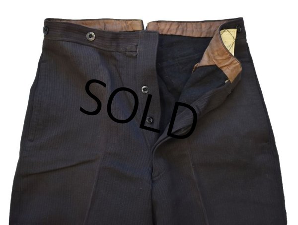 画像5: ~30's【ビンテージ】【フランス製】【デッドストック】シンチバック【ストライプ】【フレンチハンティングパンツ】W33程度  (5)