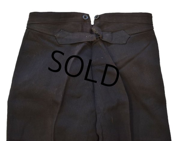 画像6: ~30's【ビンテージ】【フランス製】【デッドストック】シンチバック【ストライプ】【フレンチハンティングパンツ】W33程度  (6)