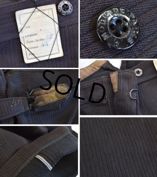 画像3: ~30's【ビンテージ】【フランス製】【デッドストック】シンチバック【ストライプ】【フレンチハンティングパンツ】W33程度  (3)