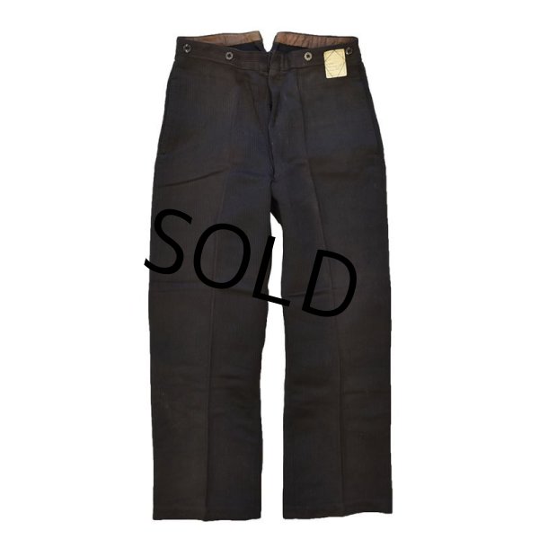 画像4: ~30's【ビンテージ】【フランス製】【デッドストック】シンチバック【ストライプ】【フレンチハンティングパンツ】W33程度  (4)