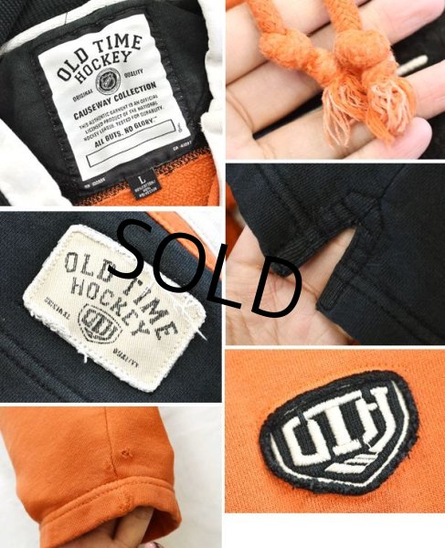 画像2: 【NHL】【Old Time Hockey】【フィラデルフィア・フライヤーズ】【FLYERS HOCKEY】ナショナルホッケーリーグ【黒×オレンジ×白】【レースアップ】【スウェットパーカー】【サイズL】  (2)