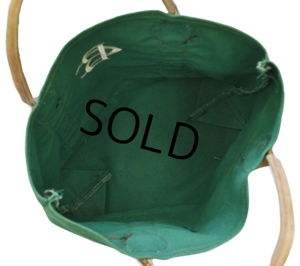 画像6:  USA製【ビンテージ】【ROGUE】【緑】【レザーハンドル】【トートバッグ】  (6)