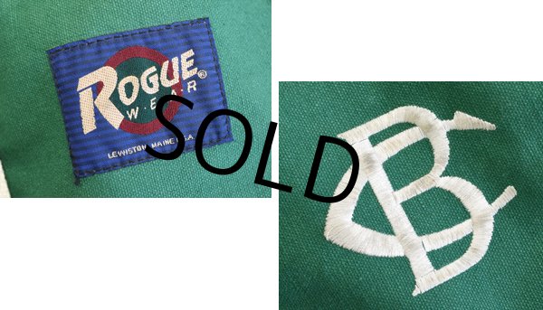 画像2:  USA製【ビンテージ】【ROGUE】【緑】【レザーハンドル】【トートバッグ】  (2)