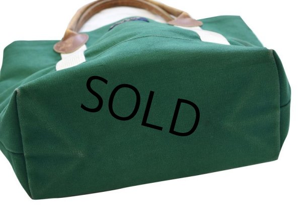 画像4:  USA製【ビンテージ】【ROGUE】【緑】【レザーハンドル】【トートバッグ】  (4)