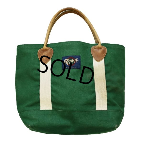 画像3:  USA製【ビンテージ】【ROGUE】【緑】【レザーハンドル】【トートバッグ】  (3)