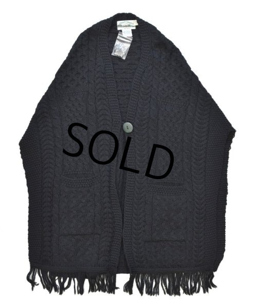 画像5: 【新品未使用】【アイルランド製】【アランクラフト】【黒】【ショール】【ケープ】アランニット【レディース古着】  (5)