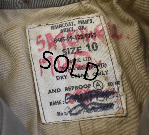 画像2: 【ビンテージ】【ブリティッシュアーミー】【イギリス軍】ウールギャバジン【ステンカラーコート】【レインコート】【サイズ１０】  (2)