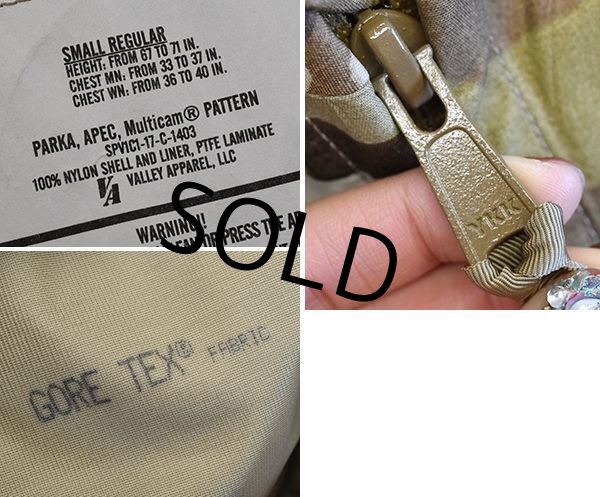 画像2: 【デッドストック】【ビンテージ】【米軍実物】ＡＰＥＣＳ【All Purpose Environmental Clothing System】【ゴアテックスパーカ】【マルチカム】【S-R】  (2)