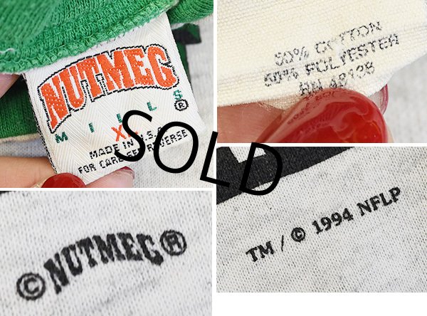 画像2: 90's【USA製】【ビンテージ 】【NUTMEG】フィラデルフィア・イーグルス【グレー×緑】 【スウェット】【サイズXL】  (2)