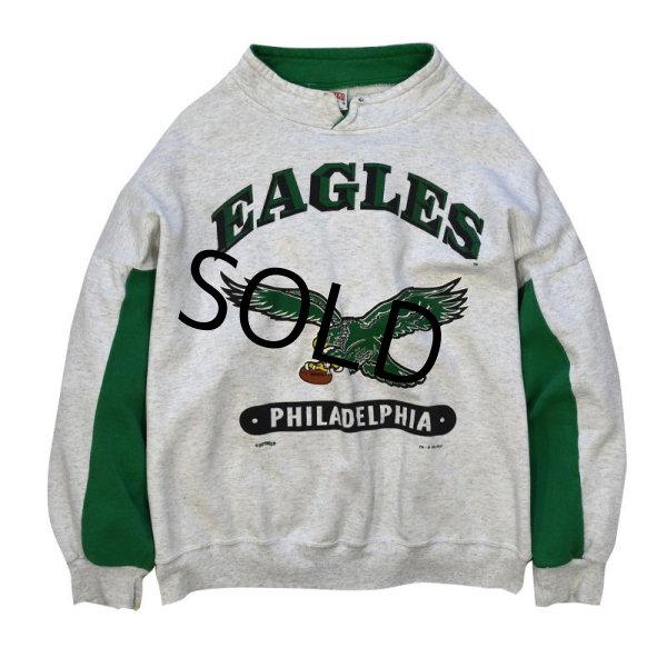 画像4: 90's【USA製】【ビンテージ 】【NUTMEG】フィラデルフィア・イーグルス【グレー×緑】 【スウェット】【サイズXL】  (4)