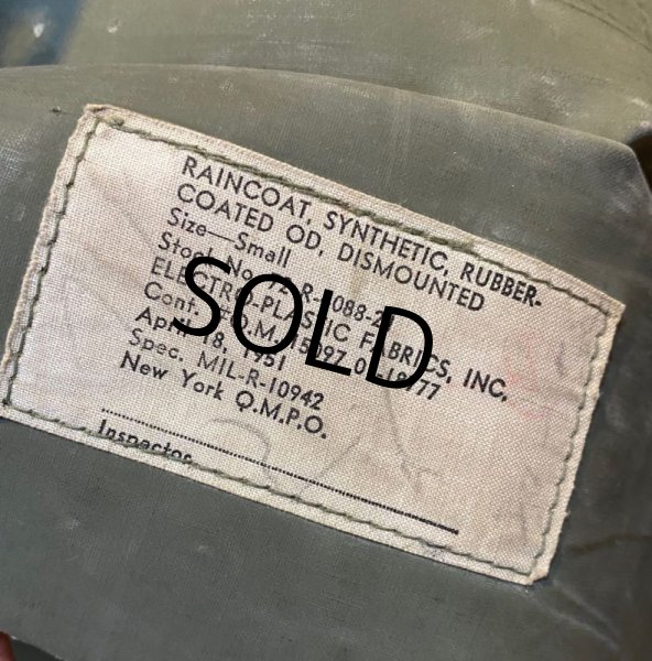 画像2: 50's【U.S.army】【米軍実物】ゴム引き【レインコート】【サイズＳ】  (2)