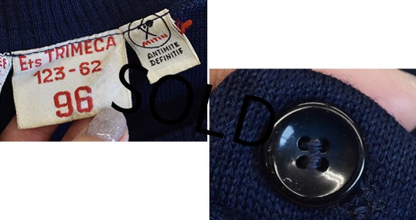 画像2: フレンチアーミー【フランス製】【紺】肩ボタン【セーター】レディース古着  (2)