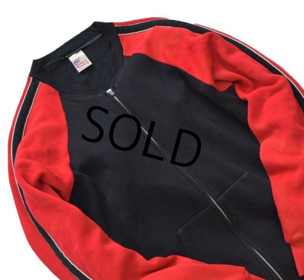 画像5:  【ビンテージ】【USA製】【BASSETT WALKER】バセットウォーカー【黒×赤】【ジャージ】【サイズＭ】  (5)