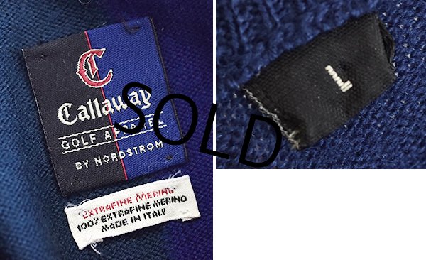 画像2:  【イタリー製】ノードストローム【NORDSTROMｘcallaway】キャロウェイ　ゴルフ【緑×青×グレー】ダイヤ柄【セーター】【サイズＬ】  (2)