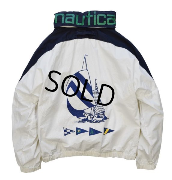 画像6: 【ビンテージ】【nautica】【ノーティカ】【白×紺】【ヨット】ジップアップ【コットンジャケット】【サイズＭ】  (6)