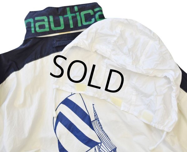 画像4: 【ビンテージ】【nautica】【ノーティカ】【白×紺】【ヨット】ジップアップ【コットンジャケット】【サイズＭ】  (4)