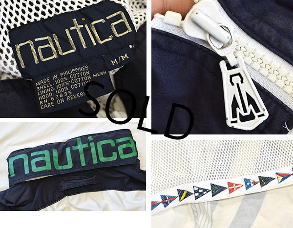 画像3: 【ビンテージ】【nautica】【ノーティカ】【白×紺】【ヨット】ジップアップ【コットンジャケット】【サイズＭ】  (3)
