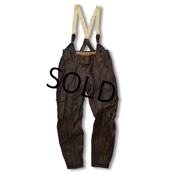 画像4: 【30’ｓ】【ビンテージ】【アバークロンビー】【アバクロ】【ブラウン】【サスペンダー付き】【レザーパンツ】  (4)