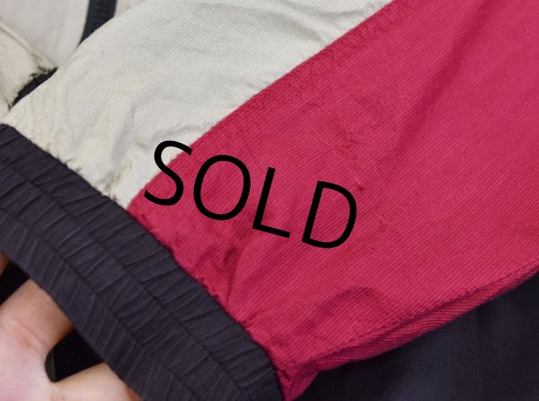 画像3: 【ビンテージ】【Silk exchange】【赤×ベージュ×黒】【ダイヤ柄】【シルク×コットン】【ブルゾン】【サイズＬ】  (3)