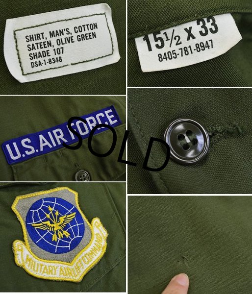 画像2: 程度良好‼【60's】【米軍実物】【ビンテージ】【USAF】【ユーティリティシャツ】【15 1/2-33】  (2)