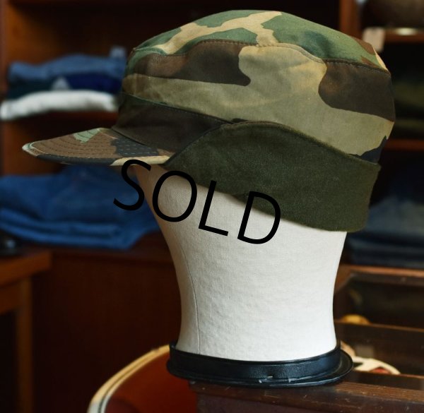 画像7: 80's【米軍実物】【U.S.ARMY】【ウッドランド】【カモフラ】【耳当て付き】【コンバットキャップ】【7-1/4】   (7)